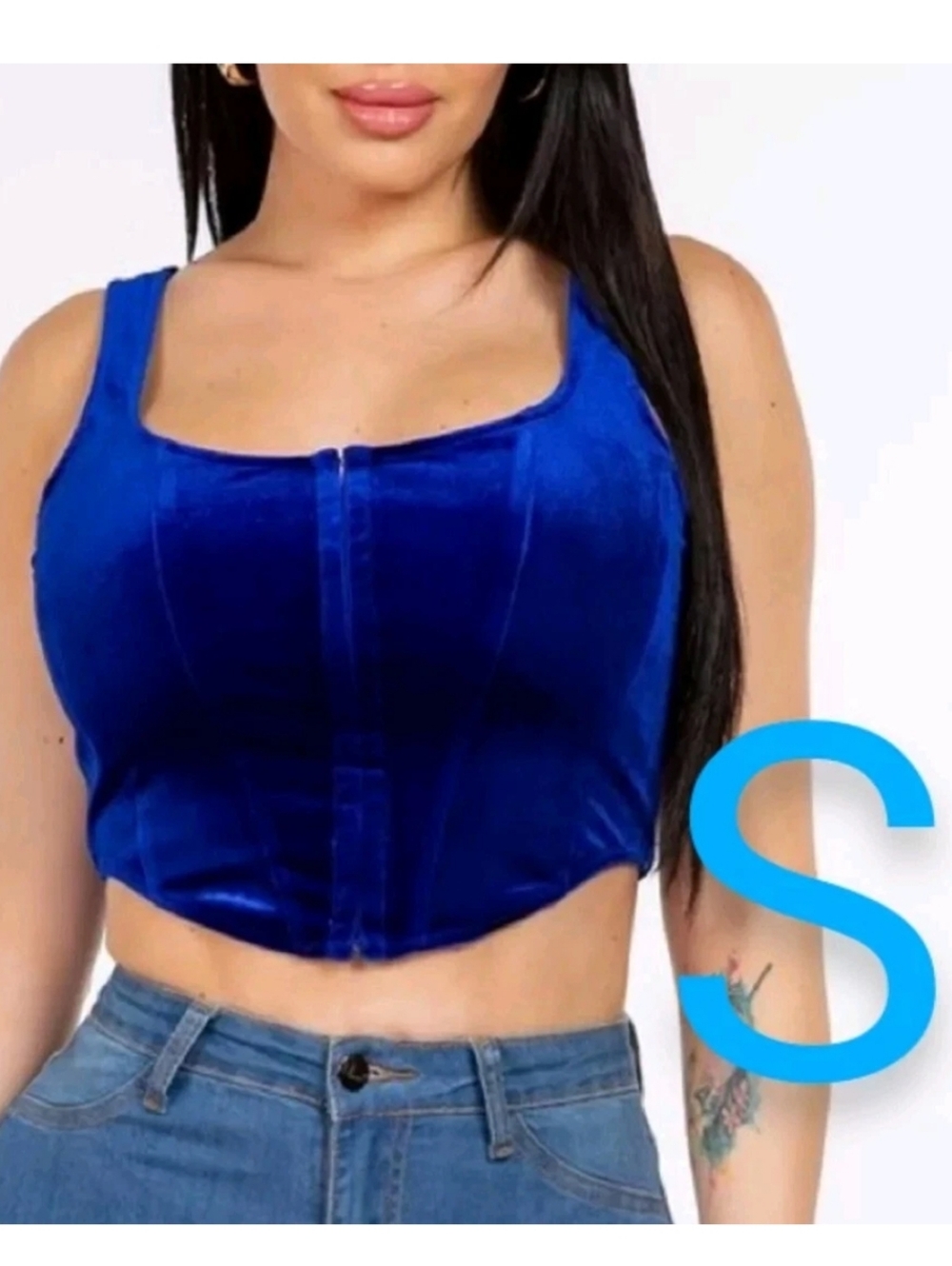 🆕Royal Blue Velvet Corset Top~ Size S